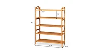 5-Tier Bamboo Freestanding Shoe Rack-Natural