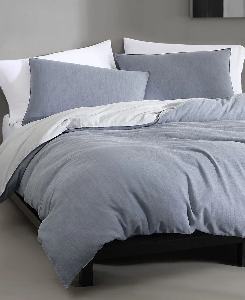 Calvin Klein Tencel Reversible Solid 3 Piece Duvet Cover Set, Queen