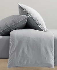 Calvin Klein Washed Percale Cotton Solid 3 Piece Comforter Set