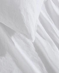 Closeout! Calvin Klein Washed Percale Cotton Solid 3 Piece Comforter Set