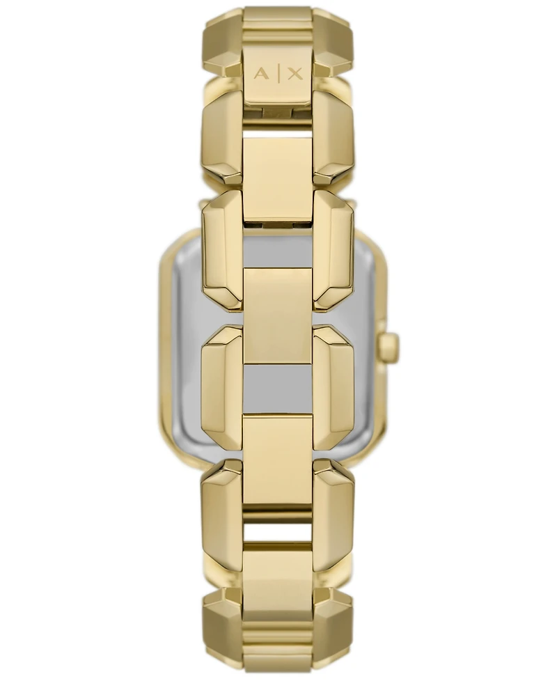 A|X Armani Exchange Women's Three Hand Gold-Tone Stainless Steel Watch 27mm