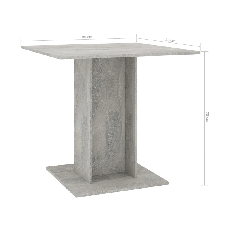 Dining Table Concrete Gray 31.5"x31.5"x29.5" Engineered Wood