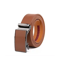 Men's Sliding Buckle Adjustable Leather Ratchet Belt