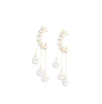Sohi Women's White Drop Earrings