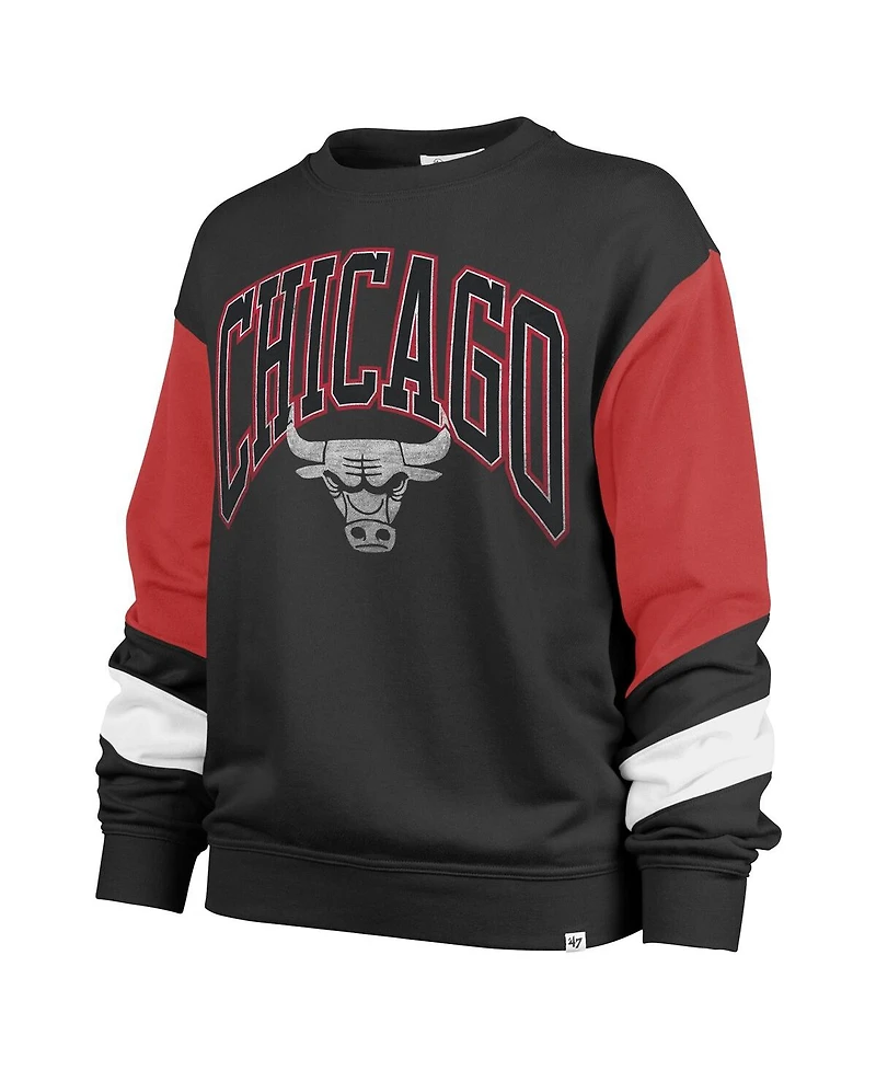 Women's '47 Brand Black Chicago Bulls 2023/24 City Edition Nova Crew Sweatshirt