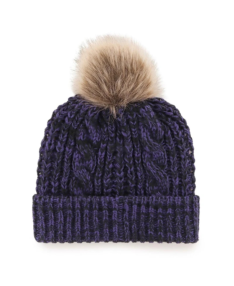 Women's '47 Brand Purple Minnesota Vikings Logo Meeko Cuffed Knit Hat with Pom