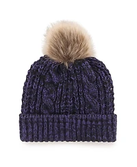 Women's '47 Brand Purple Minnesota Vikings Logo Meeko Cuffed Knit Hat with Pom