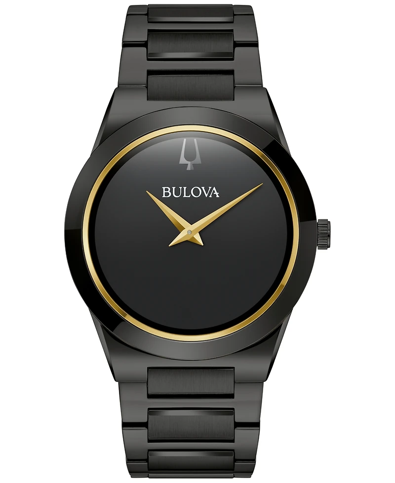 Bulova Men's Modern Millennia Black-Tone Stainless Steel Bracelet Watch 41mm