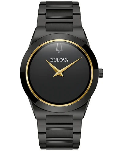 Bulova Men's Modern Millennia Black-Tone Stainless Steel Bracelet Watch 41mm