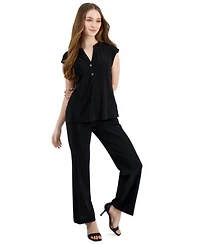 Ak Anne Klein Petite Dolman Sleeve Top Pull On Straight Leg Pants
