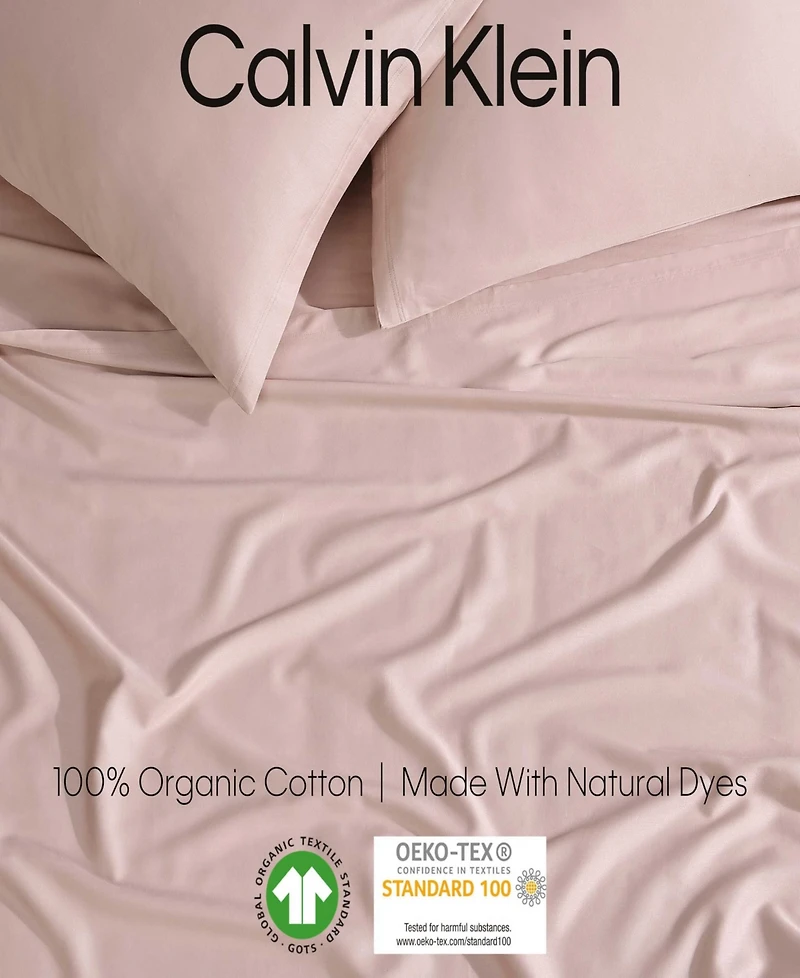 Calvin Klein Organic Earth 300 Thread Count 100% Cotton Sateen 4-Pc. Sheet Set, Queen
