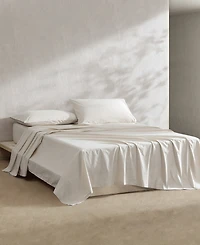 Calvin Klein Washed Cotton Percale 4-Pc. Sheet Set