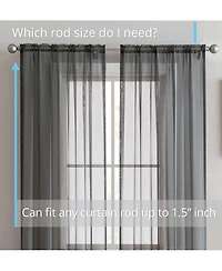 Hlc.me 2 Pack Sheer Voile Window Curtain Sheer Panels