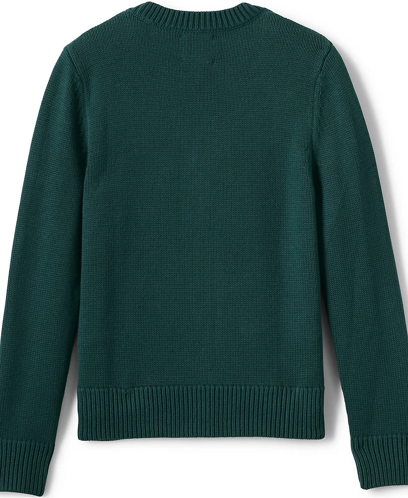 Lands' End Boys Cotton Modal Button Front Cardigan Sweater