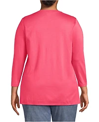 Lands' End Women's Plus 3/4 Sleeve Cotton Supima Tunic