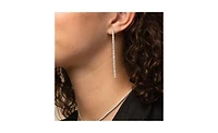 Sterling Silver 18k Gold Plated Cherie Drop Tennis Earrings