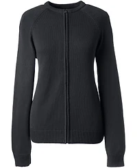 Lands' End Women's Cotton Modal Zip-front Cardigan Sweater