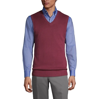 Lands' End Men's Cotton Modal Sweater Vest