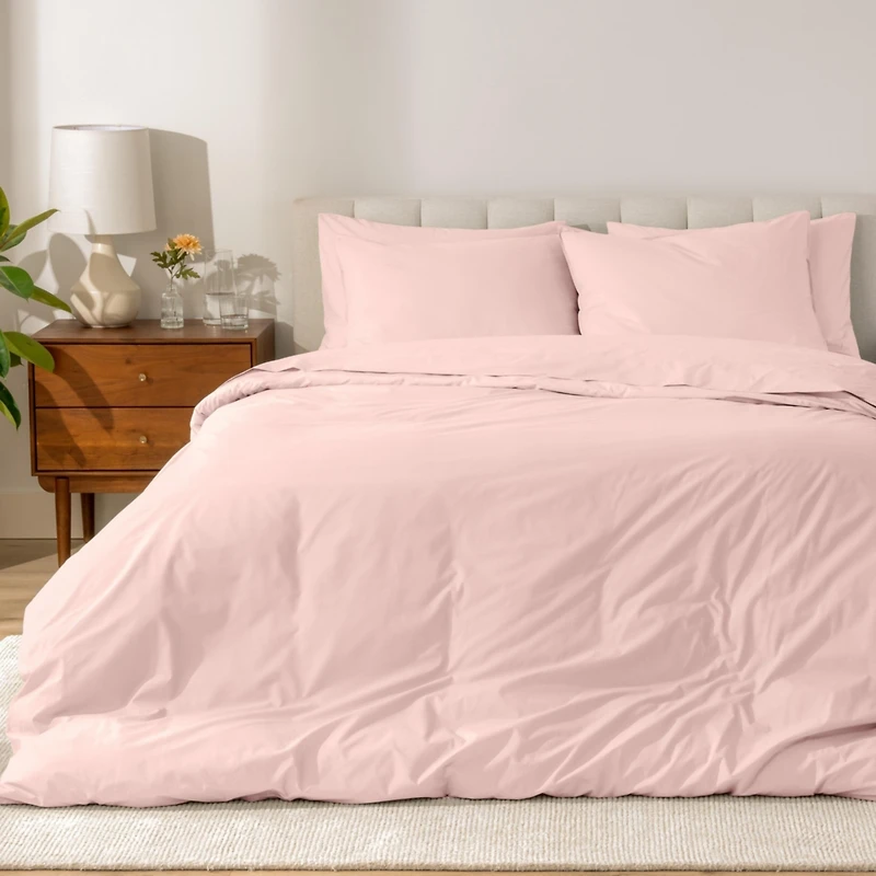 Bare Home Organic Cotton Percale Duvet Cover Set King/California King