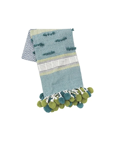 Highland Geometric Pom-Pom 50" x 60" Throw Blanket