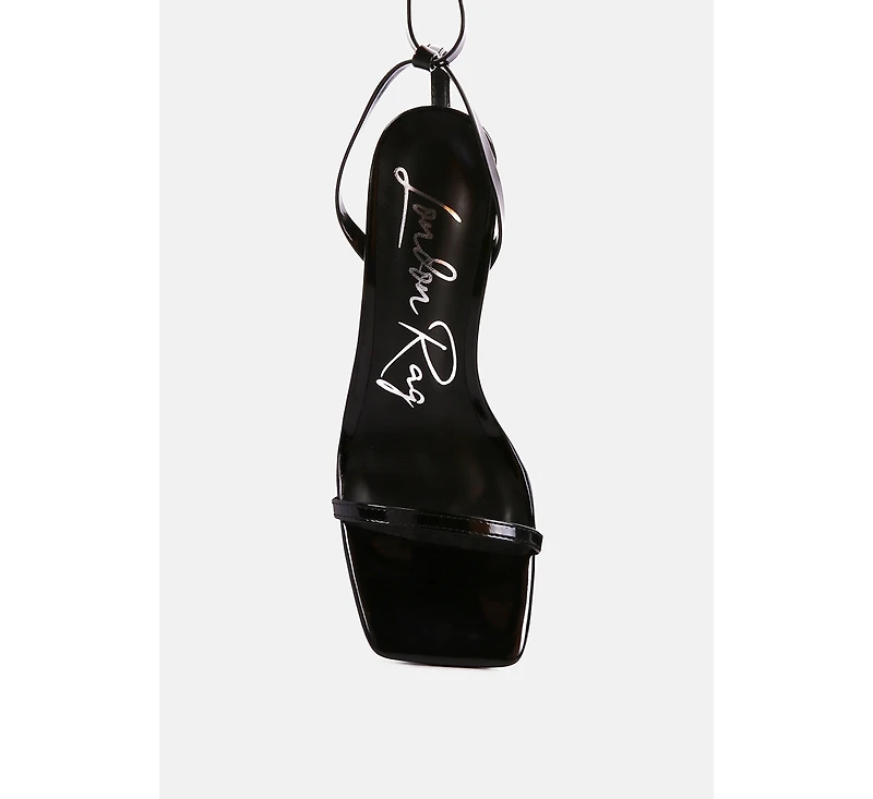 Women's Lewk Strappy Tie Up Spool Heel Sandals