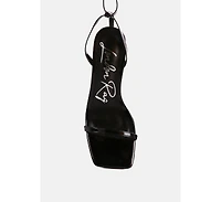 Women's Lewk Strappy Tie Up Spool Heel Sandals