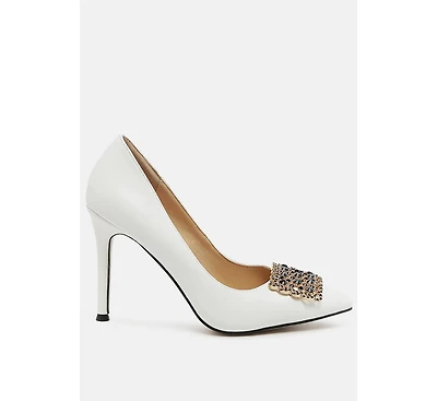 Women Cirrus Diamante Embellished Brooch Pumps