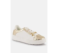 Women Nemo Contrasting Metallic Faux Leather Sneakers