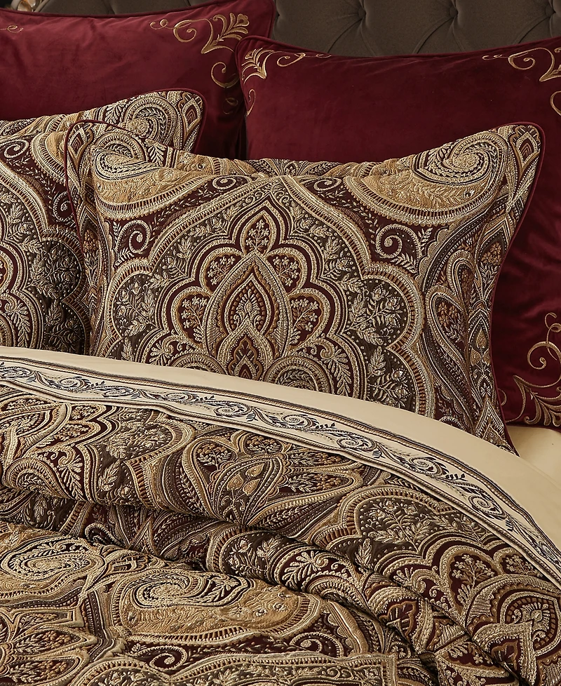 Five Queens Court Bordeaux 4 Pc. Comforter Set