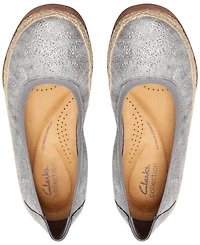 Clarks Women's Elaina Rae Textured Jute-Trim Flats