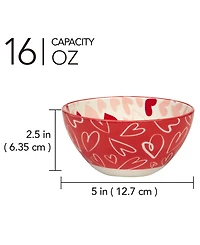 Certified International Valentine's Day Bowls, Set of 6