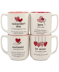 Certified International Valentine's Day Mugs, Set of 4