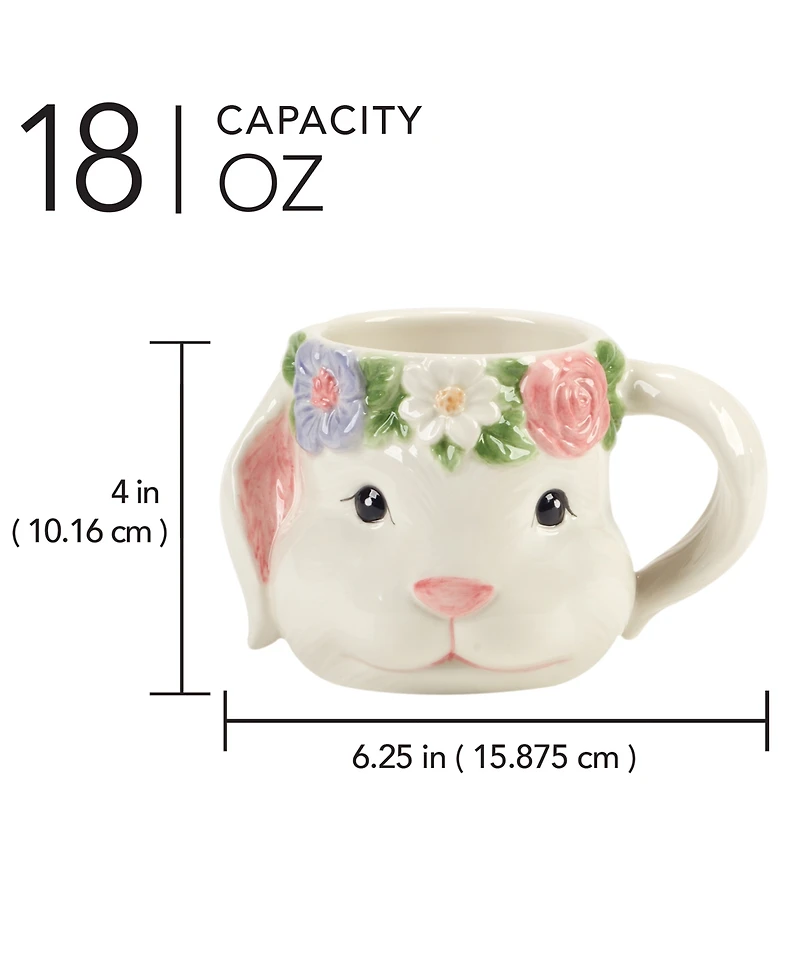 Certified International Easter 3-d Bunny Mugs, Set of 4