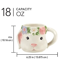 Certified International Easter 3-d Bunny Mugs, Set of 4