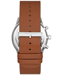 Skagen Men's Hoist Chronograph Brown Leather Watch 42mm