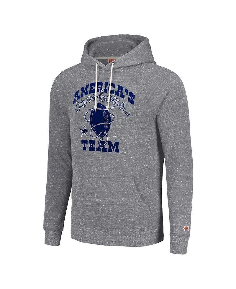 Men's and Women's Homage Gray Dallas Cowboys Hyperlocal Raglan Pullover Hoodie