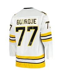 Men's Mitchell & Ness Ray Bourque White Boston Bruins Big and Tall Captain Patch Blue Line Player Jersey