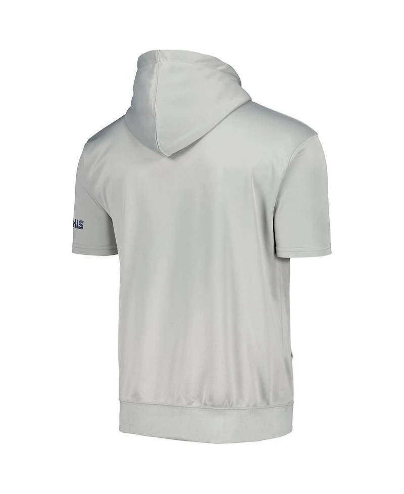 Men's Fanatics Silver, Light Blue Memphis Grizzlies Short Sleeve Pullover Hoodie