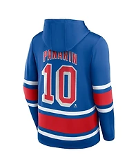Men's Fanatics Artemi Panarin Royal New York Rangers Name and Number Lace-Up Pullover Hoodie