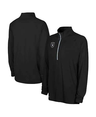 Men's Black Las Vegas Raiders Combine Authentic Raglan Quarter-Zip Top