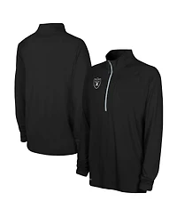 Men's Black Las Vegas Raiders Combine Authentic Raglan Quarter-Zip Top