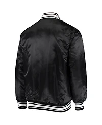 Men's Starter Black Buffalo Bills Locker Room Satin Varsity Full-Snap Jacket