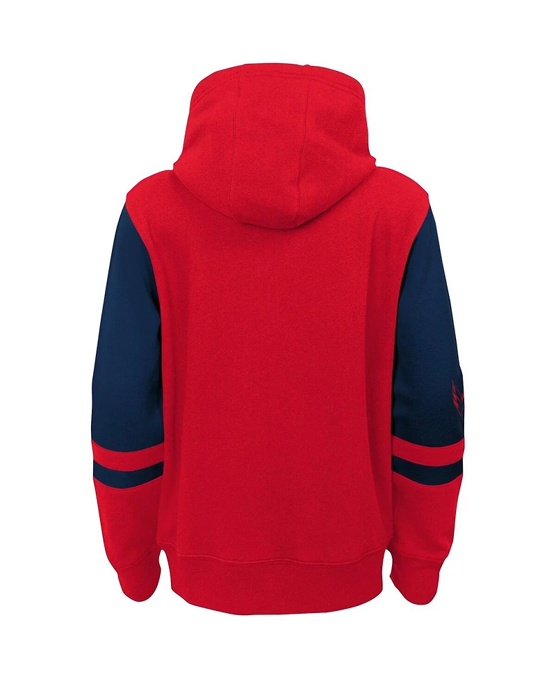Preschool Boys and Girls Outerstuff Red Washington Capitals Face Off Full Zip Hoodie