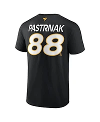 Men's Fanatics David Pastrnak Black Boston Bruins Authentic Pro Prime Name and Number T-shirt