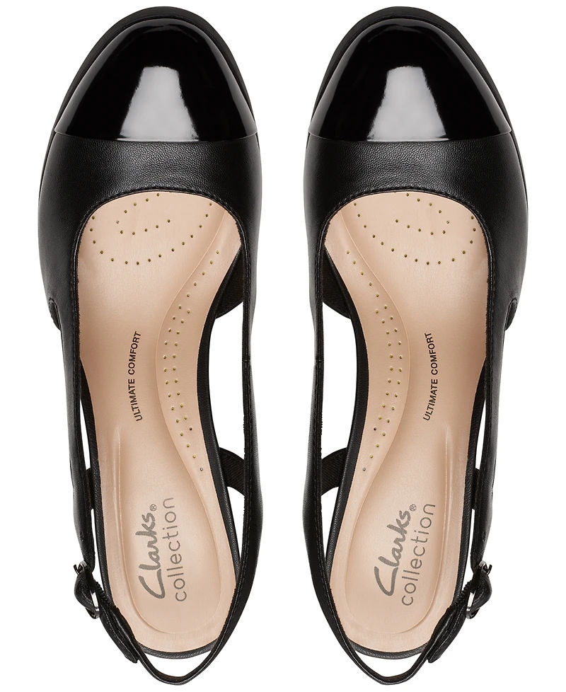 Clarks Women's Bayla Joy Cap-Toe Slingback Pumps