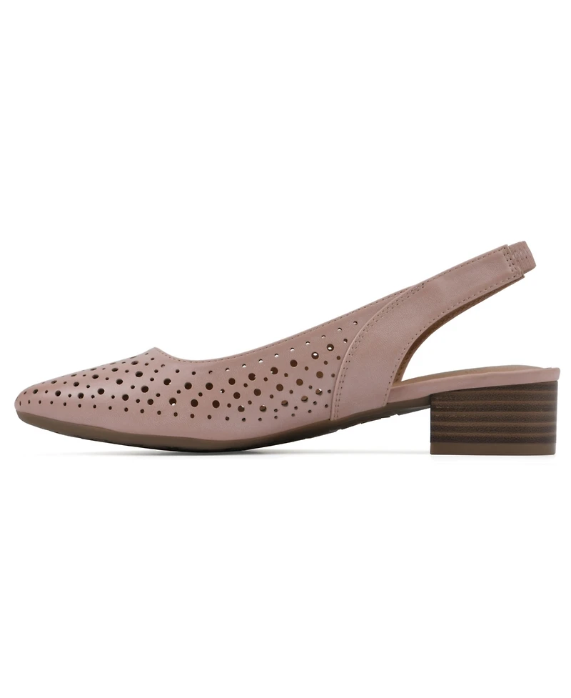 White Mountain Women's Boronic Block Heel Slingbacks