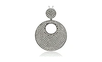 Suzy Levian New York Sterling Silver Cubic Zirconia Pave Round Medallion Pendant