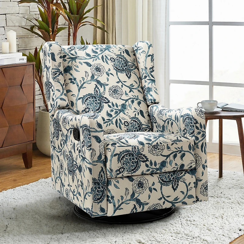 Yaffa Floral Swivel Gliders Manual Recliner