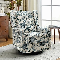 Yaffa Floral Swivel Gliders Manual Recliner
