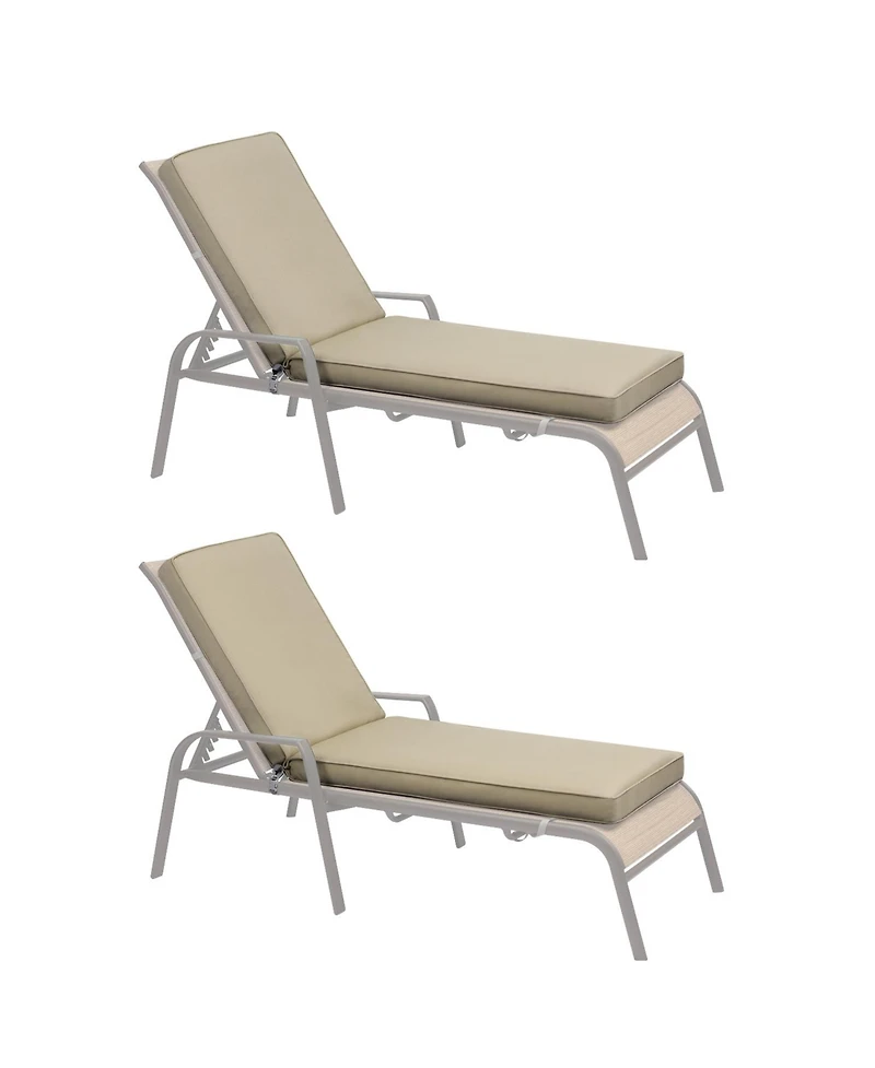 Aoodor Outdoor Lounger Cushion 41.7''Lx22''Wx3''H Chair Seat Cushion - Set of 2
